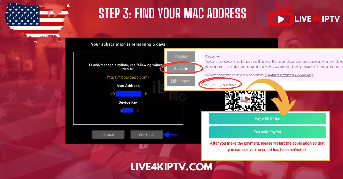 Guide to finding and activating your MAC address for IPTV service setup – best IPTV 2025 installation process with payment options shown