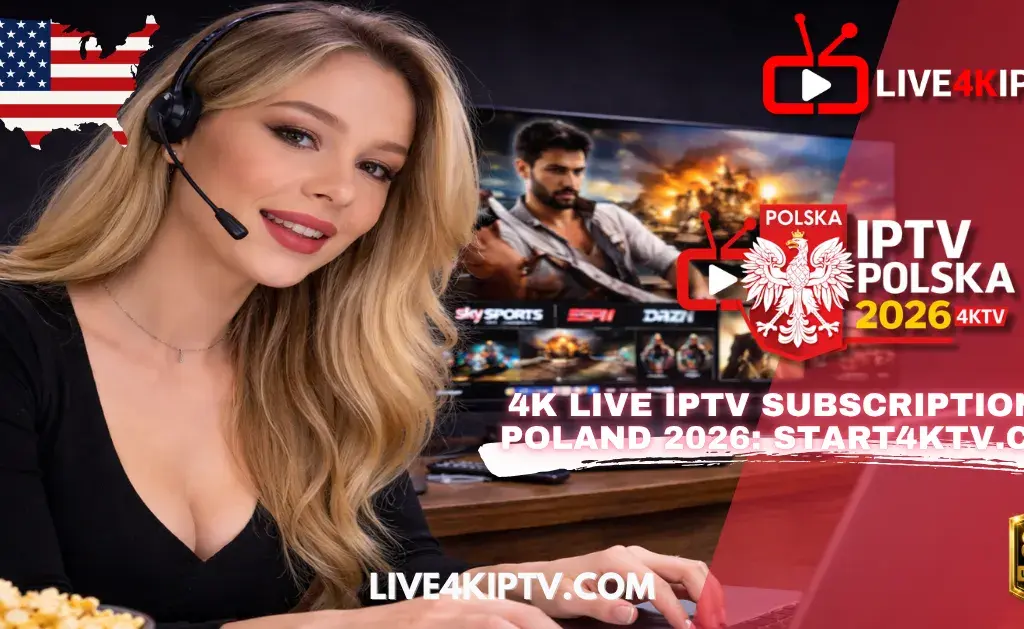 4K Live IPTV subscription tags including IPTV Poland, IPTV 2026, USA IPTV and IPTV 4K streaming service