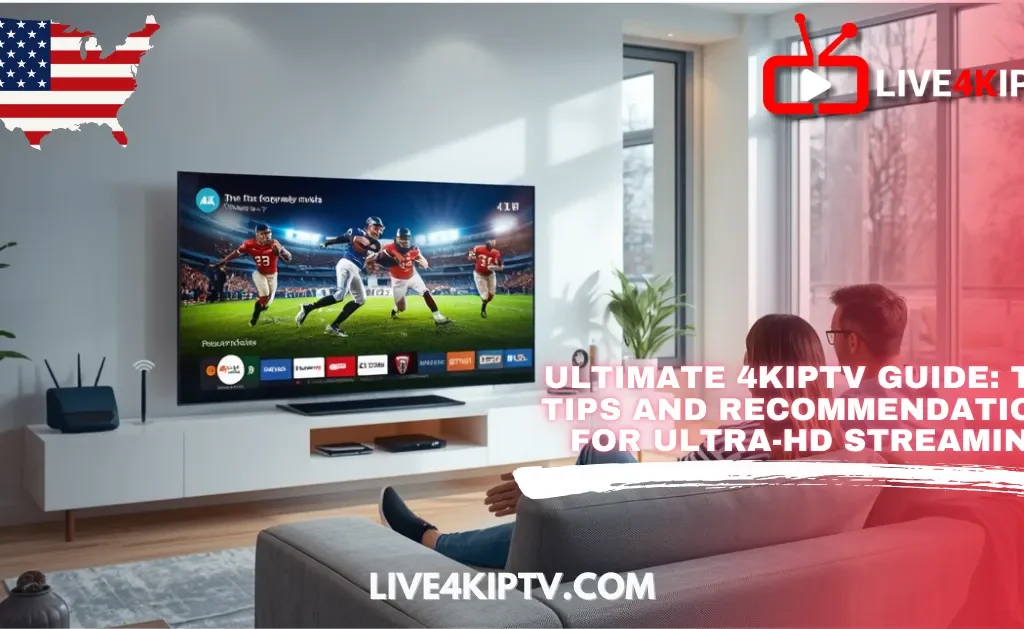 Couple watching 4Kiptv on a smart TV in a bright modern living room